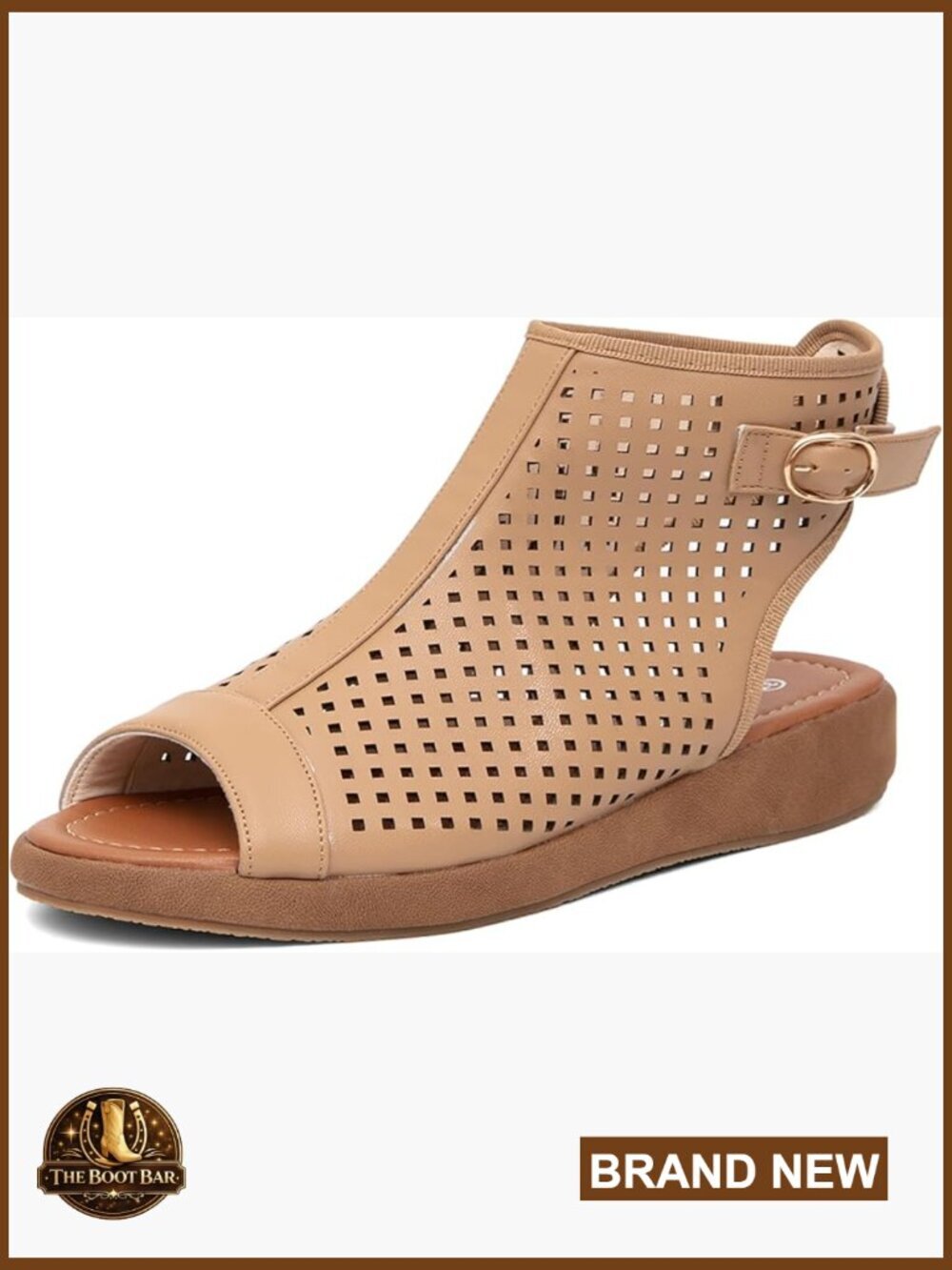 Women's Platform Wedge Sandals Slingback Low Heel Cutout Open Toe Ankle Boots